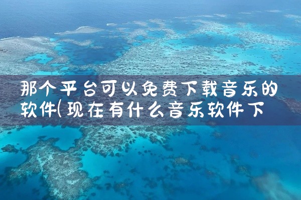 那个平台可以免费下载音乐的软件