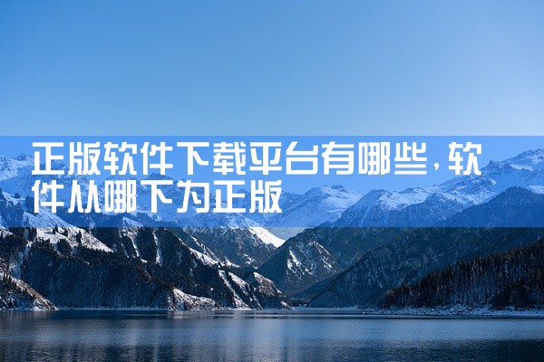 正版软件下载平台有哪些