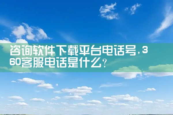 咨询软件下载平台电话号