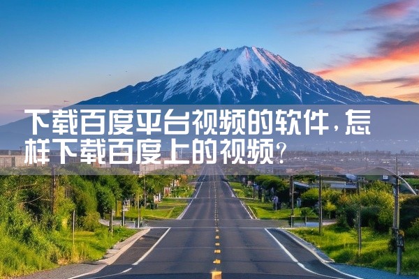 下载百度平台视频的软件