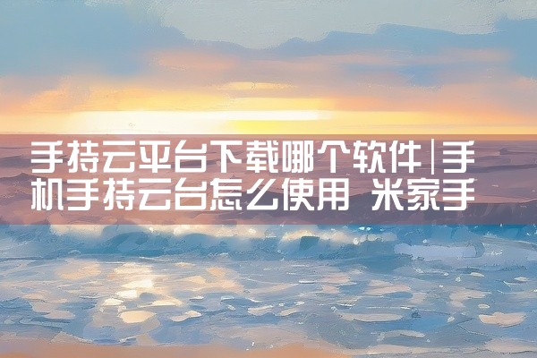 手持云平台下载哪个软件