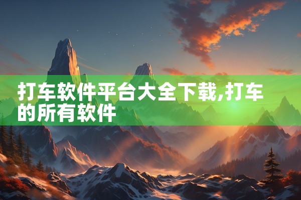 打车软件平台大全下载