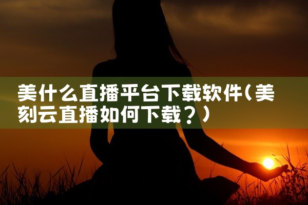 美什么直播平台下载软件