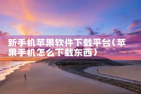 新手机苹果软件下载平台